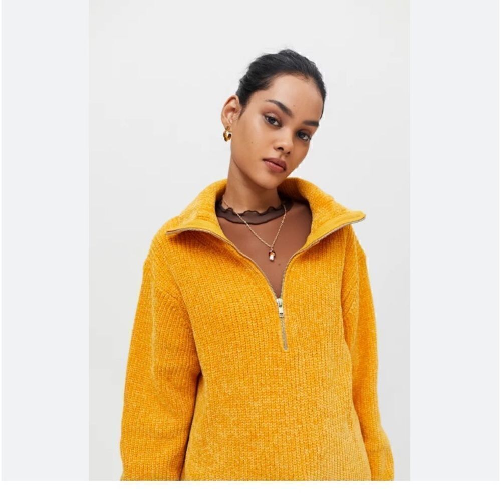 Urban Outfitters Nicco Half Zip Chunky Ribbed Oversized Sweater Size S